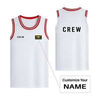 Thumbnail for CREW & Text Designed Basketball Style Sports Tank Tops - view 13