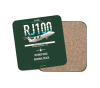 Thumbnail for Avro RJ100 design on dark green 1 piece coaster