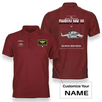 Thumbnail for HAL ALH Dhruv Mk III design on red+name double-side polo t-shirt, double-side print