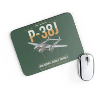 Thumbnail for P-38J Lightning design on dark green rectangle mouse pad