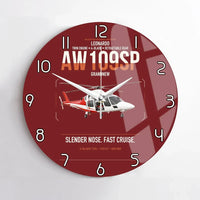 Thumbnail for Leonardo AW109SP GrandNew design on dark red no frame wall clock