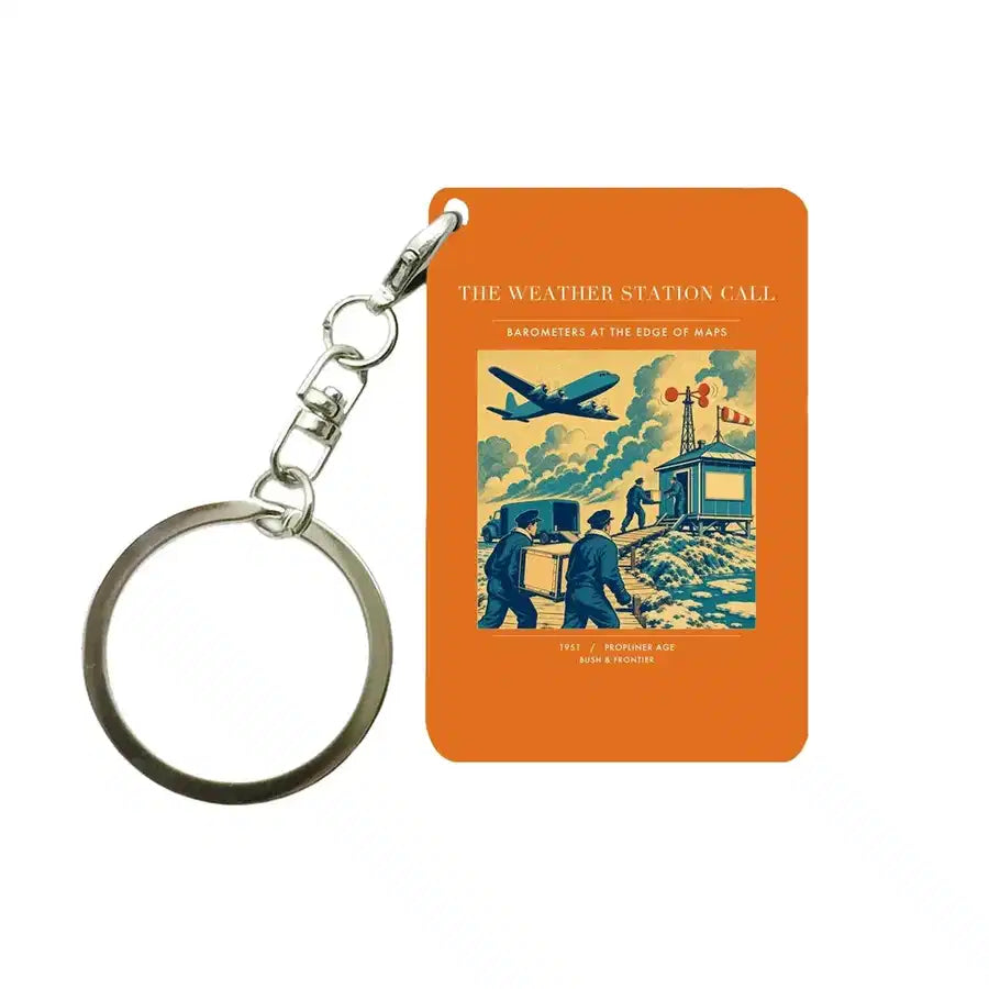 VINTAGE G4288 - The Weather Station Call - Designed Key Chain design on orange