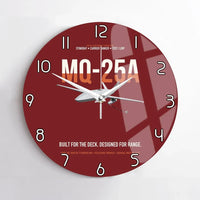 Thumbnail for MQ-25A STINGRAY design on dark red no frame wall clock
