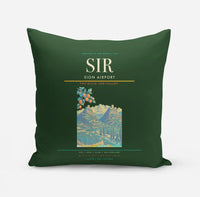 Thumbnail for Sion Airport (SIR) design on dark green pillow