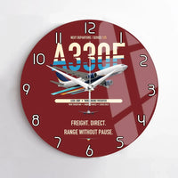 Thumbnail for Airbus A330-200F design on dark red no frame wall clock