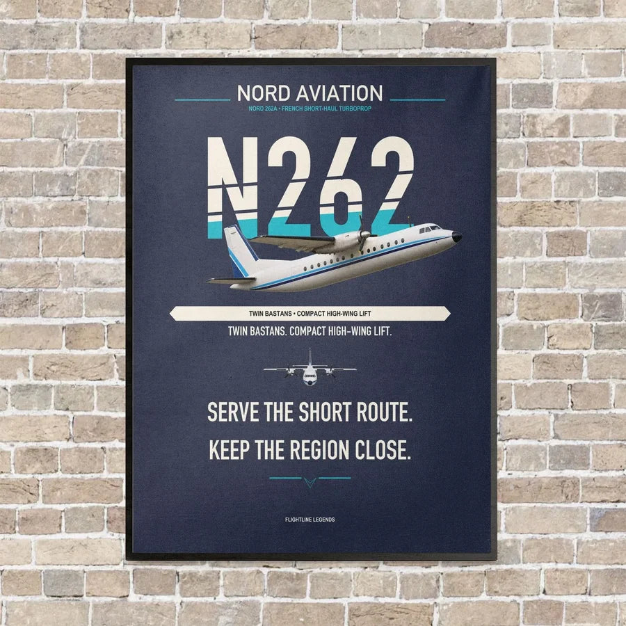 Nord 262A vertical canvas print - framed - navy blue background