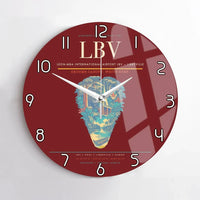 Thumbnail for Leon-Mba International Airport (LBV) design on dark red no frame wall clock