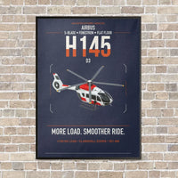 Thumbnail for Airbus H145 D3 vertical canvas print - framed - navy blue background