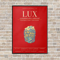 Thumbnail for Luxembourg Airport LUX - Canvas Framed - Red