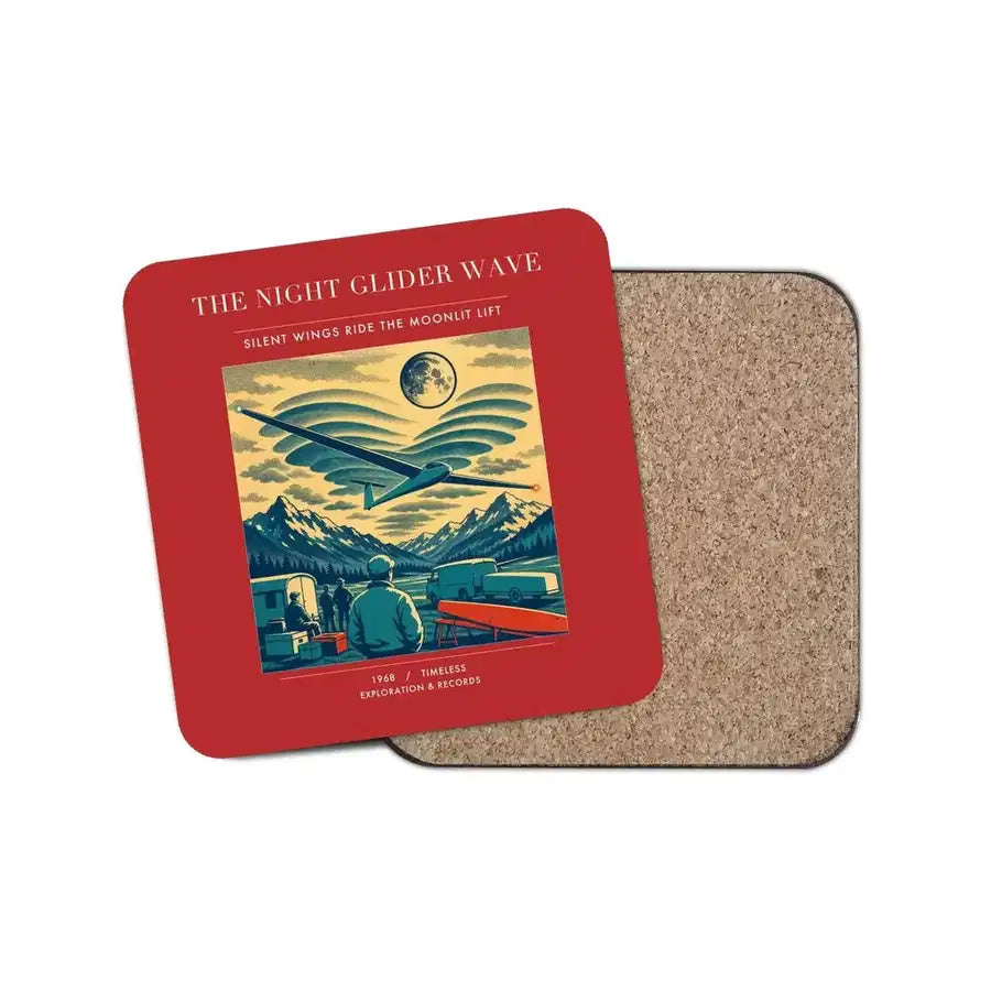 The Night Glider Wave - Designed Coasters design on red 1-piece
