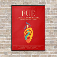 Thumbnail for Fuerteventura Airport FUE - Canvas Framed - Red