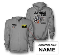 Thumbnail for Airbus A320 & CFM56 Engine Designed Zipped Hoodies - view 13