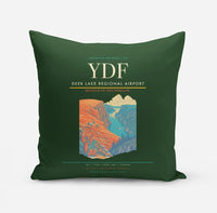 Thumbnail for Deer Lake Regional Airport (YDF) design on dark green pillow