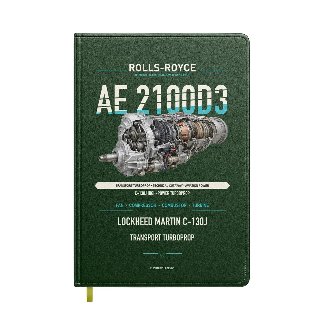 AE 2100D3 design on dark green notebook