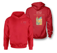 Thumbnail for Metz–Nancy–Lorraine Airport (ETZ) design on red double-side hoodie