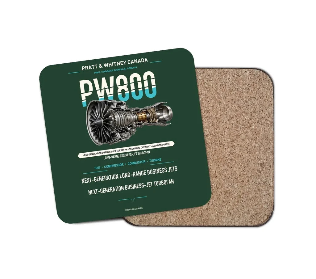 PW800 design on dark green 1 piece coaster