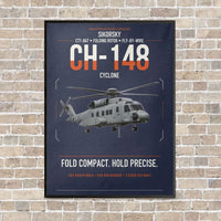Thumbnail for Sikorsky CH-148 Cyclone vertical canvas print - framed - navy blue background