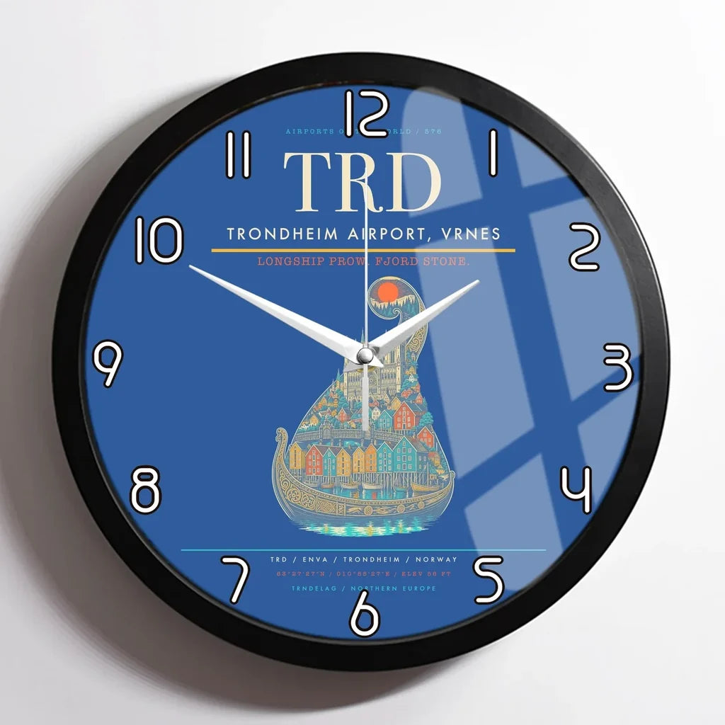 Trondheim Airport Vrnes TRD Wall-Clock Framed - Blue
