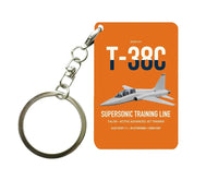 Thumbnail for T-38C Talon design on orange designed key chain, double-side print
