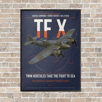 Thumbnail for Bristol Beaufighter TF X vertical canvas print - framed - navy blue background