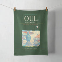 Thumbnail for Oulu Airport (OUL) design on dark green towel