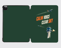 Thumbnail for Calm Voice Clear Sky design on dark green ipad tablet case