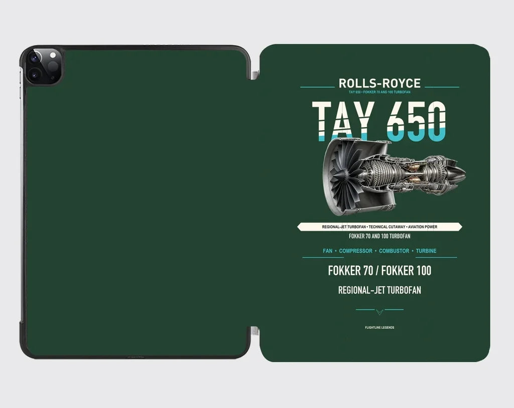 TAY 650 design on dark green ipad tablet case