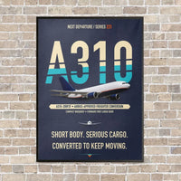 Thumbnail for Airbus A310-200P2F vertical canvas print - framed - navy blue background