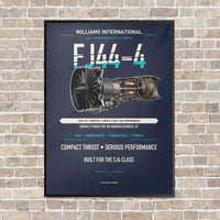 Thumbnail for FJ44-4 vertical canvas print - framed - navy blue background