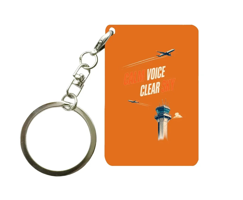 SIGNAL 591 - Calm Voice Clear Sky - Key Chain design on orange key chain