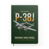 Thumbnail for P-38J Lightning design on dark green notebook