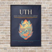Thumbnail for Udon Thani International Airport UTH vertical canvas print - framed - navy blue background