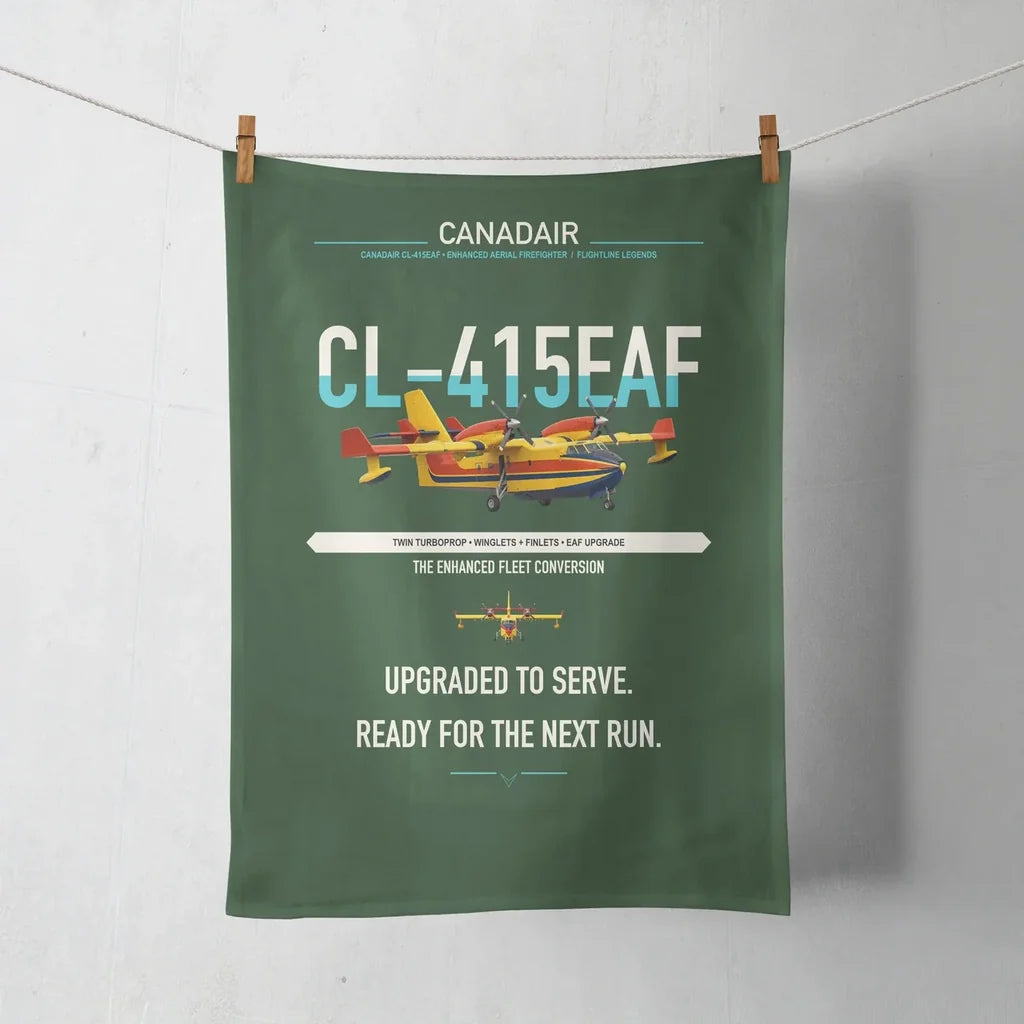 Canadair CL-415EAF design on dark green towel