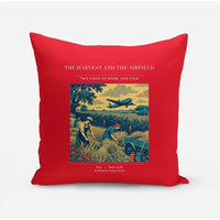 Thumbnail for VINTAGE G4510 - The Harvest And The Airfield - Designed Pillows design on red