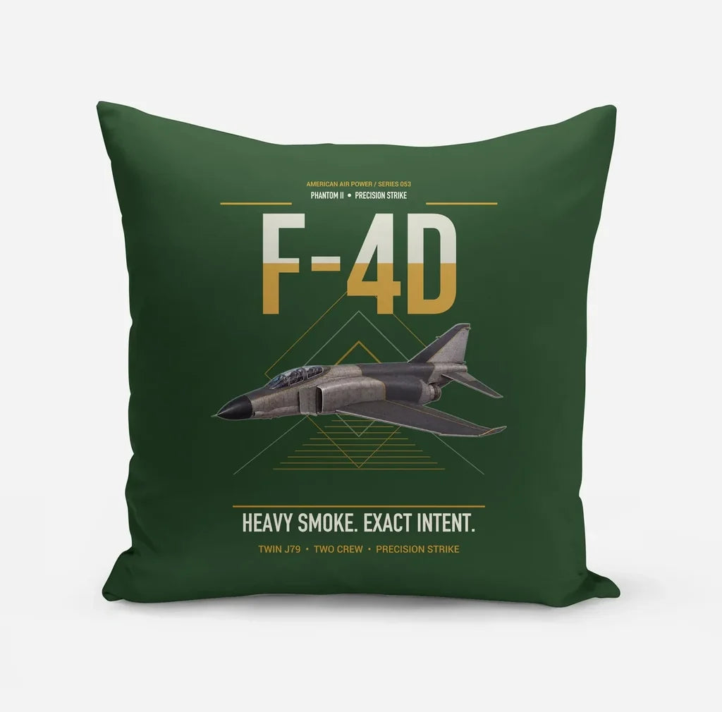 F-4D Phantom II design on dark green pillow