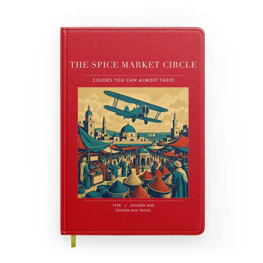 VINTAGE G4498 - The Spice Market Circle - Designed Notebooks design on red