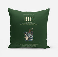 Thumbnail for Richmond International Airport (RIC) design on dark green pillow