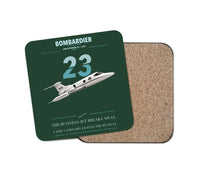 Thumbnail for Bombardier Learjet 23 design on dark green 1 piece coaster