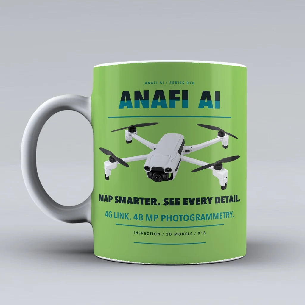 ANAFI Ai Mug design on light green parrot