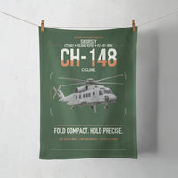 Thumbnail for Sikorsky CH-148 Cyclone design on dark green towel