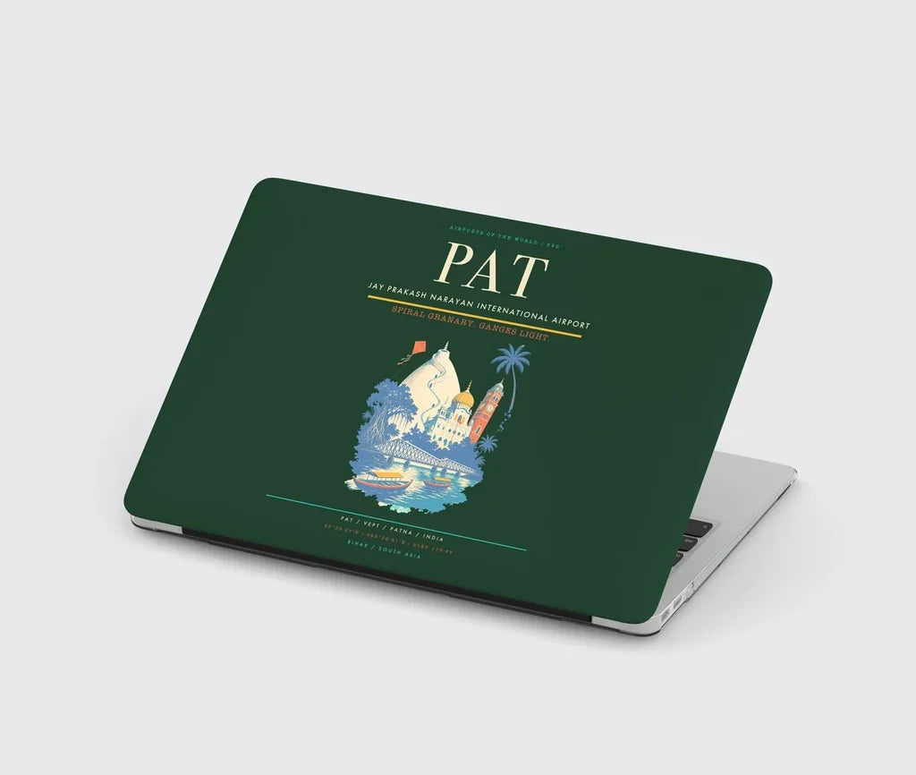 Jay Prakash Narayan International Airport (PAT) design on dark green MacBook case