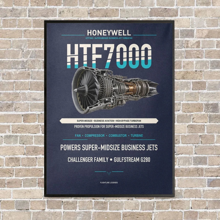 HTF7000 vertical canvas print - framed - navy blue background