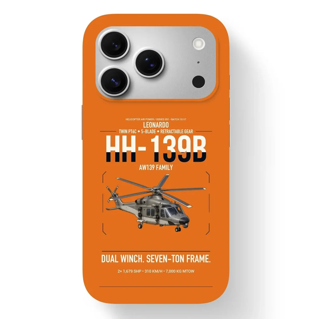 Leonardo HH-139B design on orange magsafe iphone case, for iPhone 17 Pro