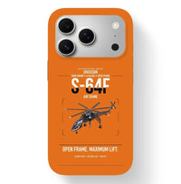 Thumbnail for Erickson S-64F Air Crane design on orange magsafe iphone case, for iPhone 17 Pro