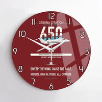 Thumbnail for Cessna Citation 650 - Citation III design on dark red no frame wall clock