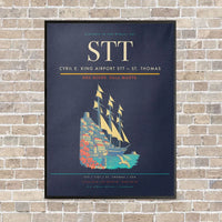 Thumbnail for Cyril E. King Airport STT — St. Thomas vertical canvas print - framed - navy blue background