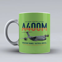 Thumbnail for Airbus A400M Atlas design on light green ceramic mug, double-side print