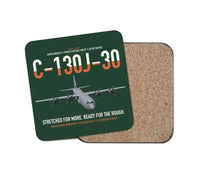 Thumbnail for C-130J-30 Super Hercules design on dark green 1 piece coaster