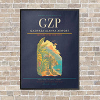 Thumbnail for Gazipasa-Alanya Airport GZP vertical canvas print - framed - navy blue background