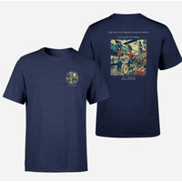Thumbnail for VINTAGE G4311 - The Bicycle Messenger Handoff - Double-Side T-Shirt design on navyblue double side t shirt
